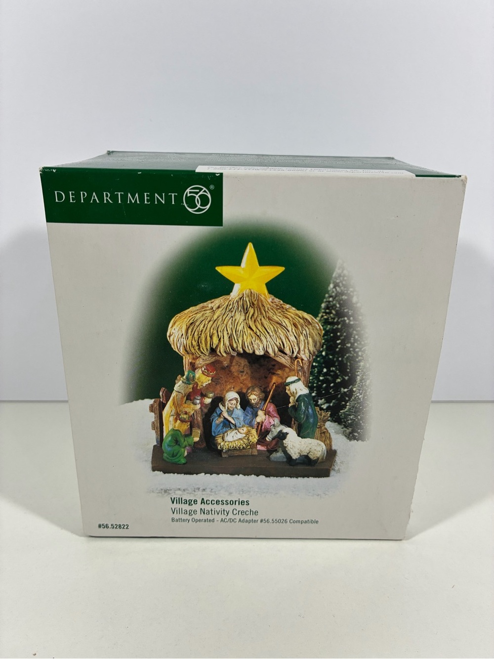 Dept 56 Village 1999 MINI Nativity Jesus Creche Lighted Star Vintage Xmas WORKS